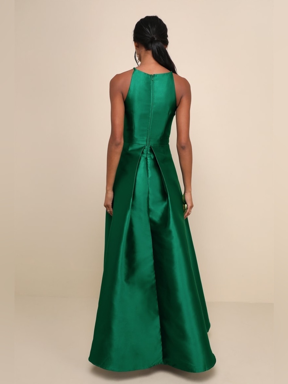 Lulus Broadway Show Emerald Green High-Low Gown - Picture 2 of 9